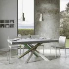 Extendable Kitchen Table up to 440 cm in Wood and Iron Made in Italy - Lennon Viadurini