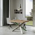 Extendable Kitchen Table up to 440 cm in Wood and Iron Made in Italy - Lennon Viadurini