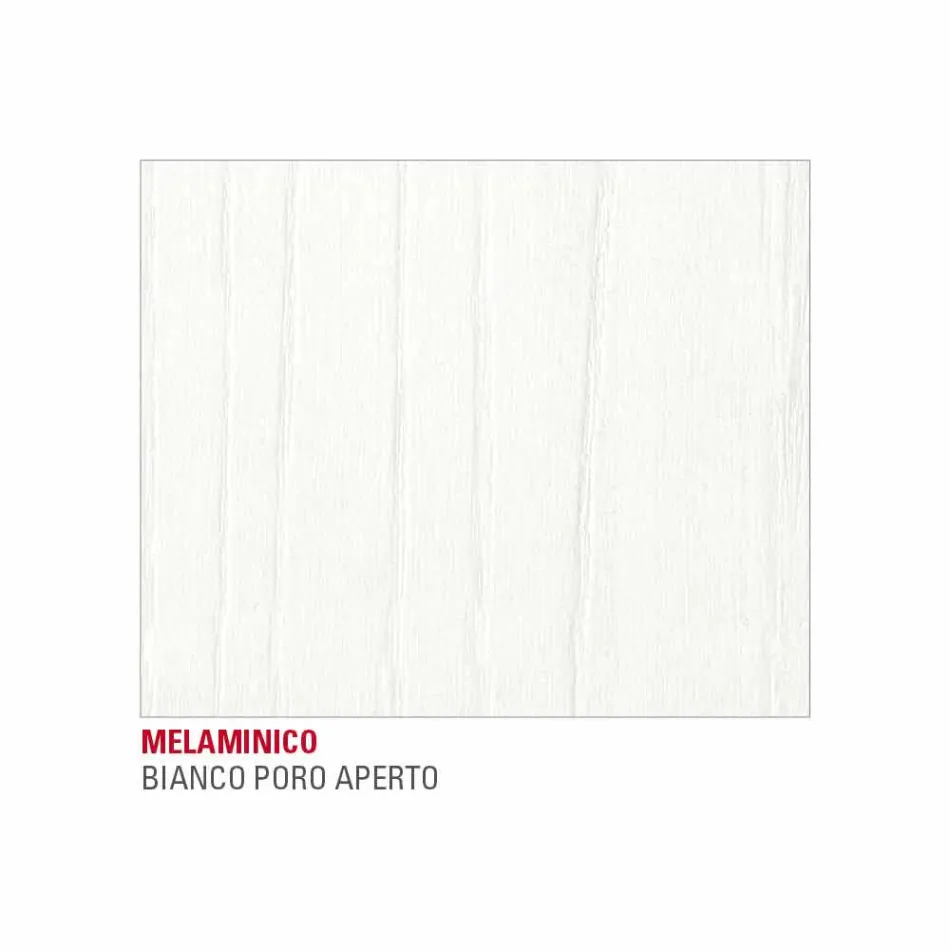 Kitchen Table with Melamine Top and Metal Base Made in Italy - Spilla Viadurini