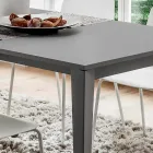 Kitchen Table in Painted Metal with Top in Fenix Made in Italy - Efisto Viadurini