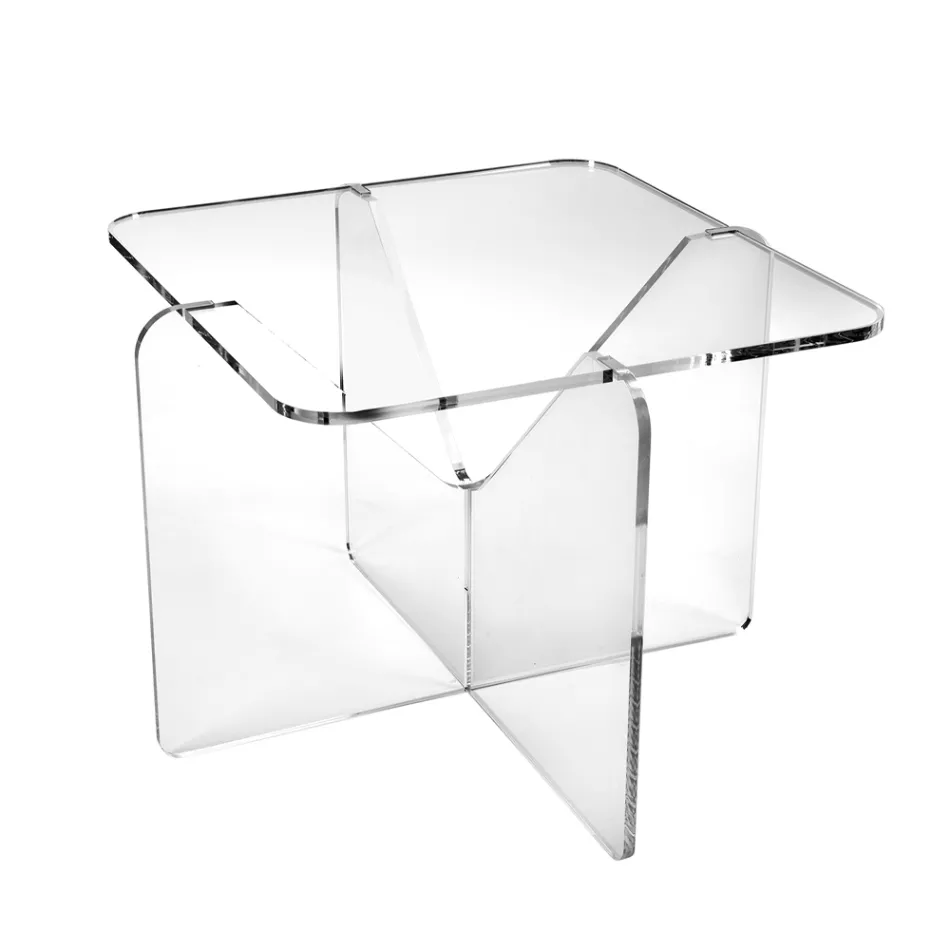 Design Coffee Table in Transparent or Smoked Plexiglass - Draco Viadurini