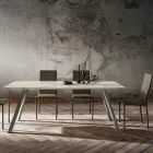 Kitchen Table with Laminam Top Made in Italy, High Quality - Lingotto Viadurini