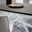 Kitchen Table in Fenix and White Metal of Quality Made in Italy - Carlino Viadurini