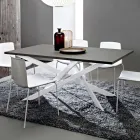 Kitchen Table in Fenix and White Metal of Quality Made in Italy - Carlino Viadurini