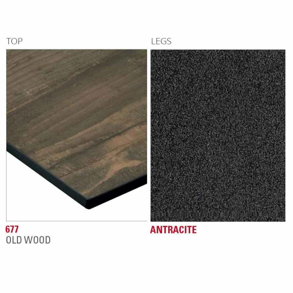 Hpl Kitchen Table with Anthracite Metal Base Made in Italy - Aresto Viadurini