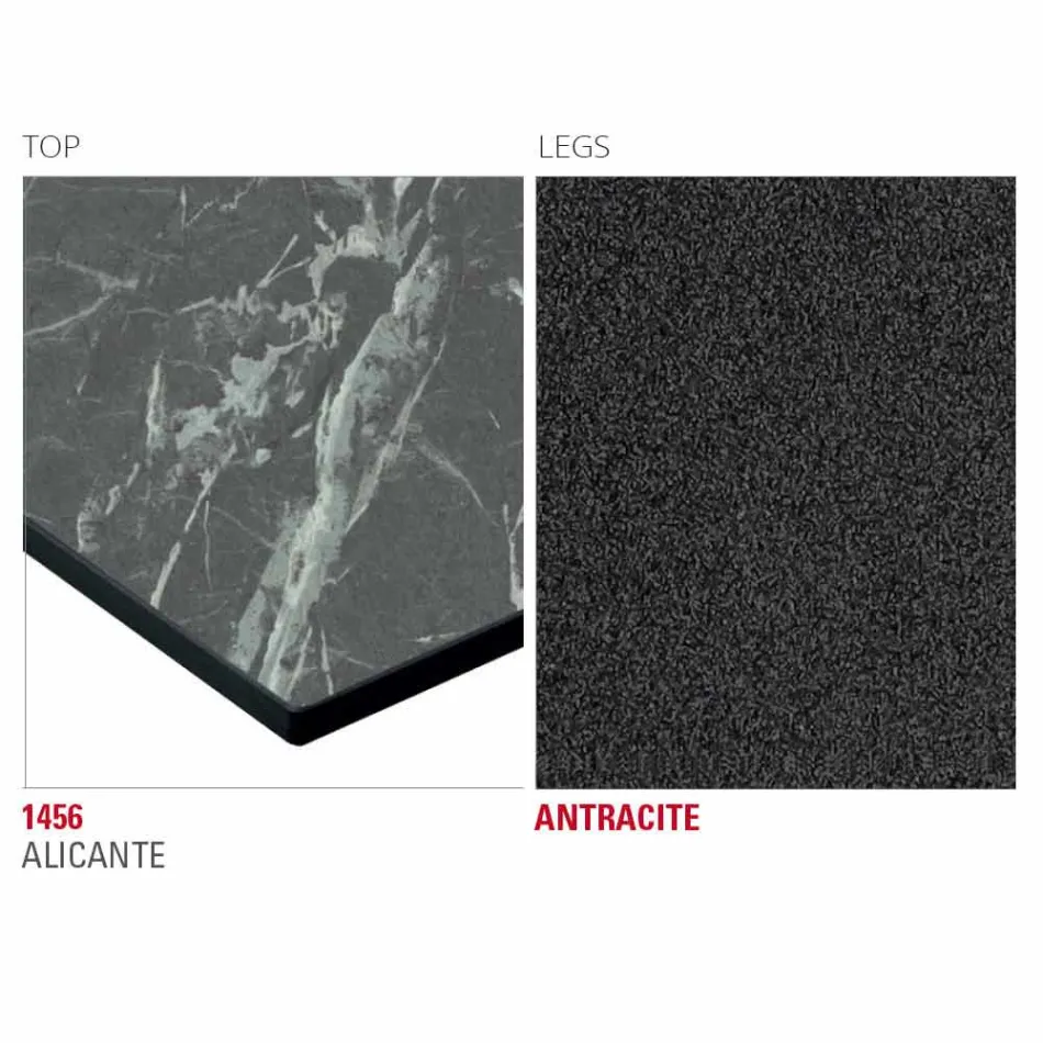 Hpl Kitchen Table with Anthracite Metal Base Made in Italy - Aresto Viadurini