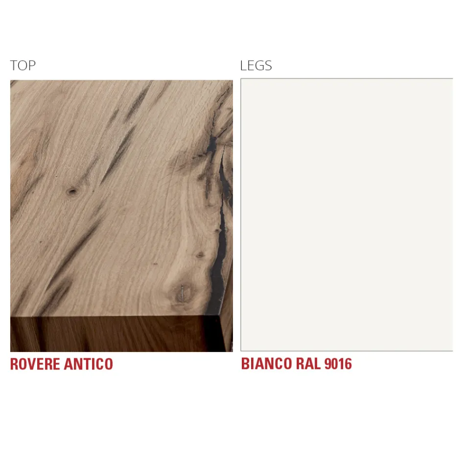 Kitchen Table in Wood and Metal Made in Italy, High Quality - Dotto Viadurini