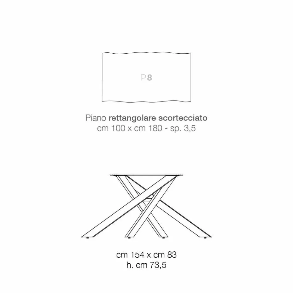 Made in Italy design solid wood kitchen table, Dionigi Viadurini