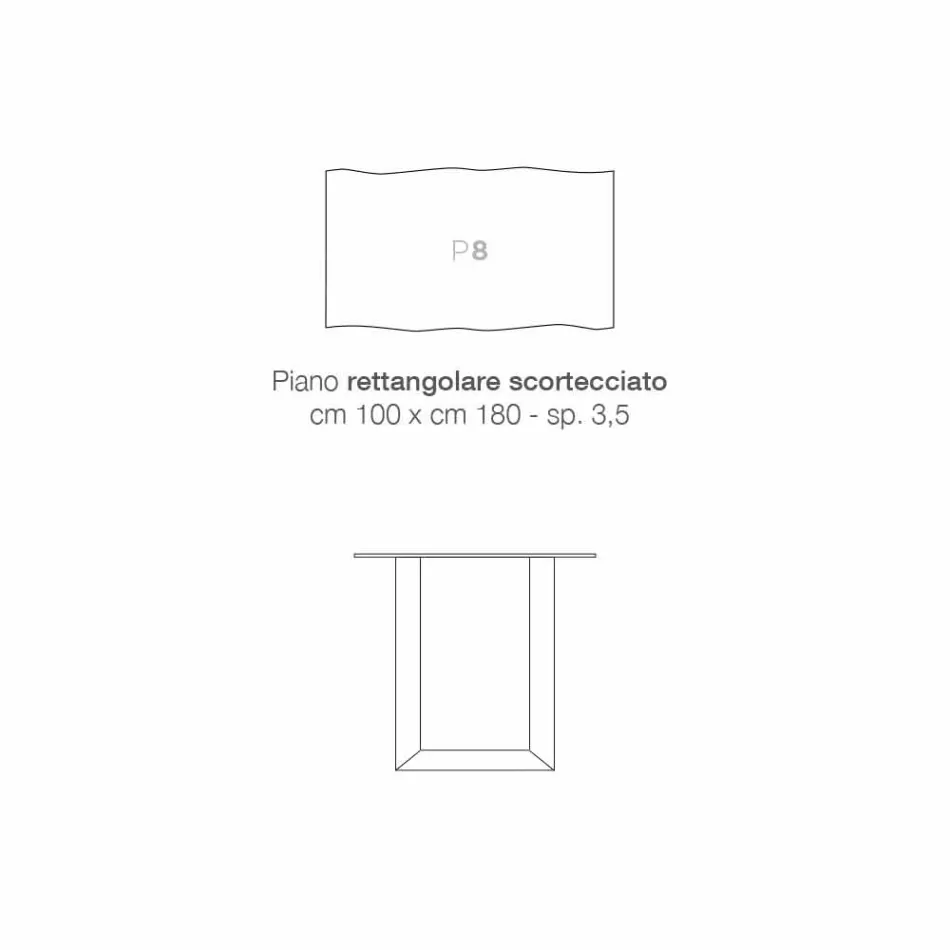 Kitchen table in solid wood and metal made in Italy, Flora Viadurini