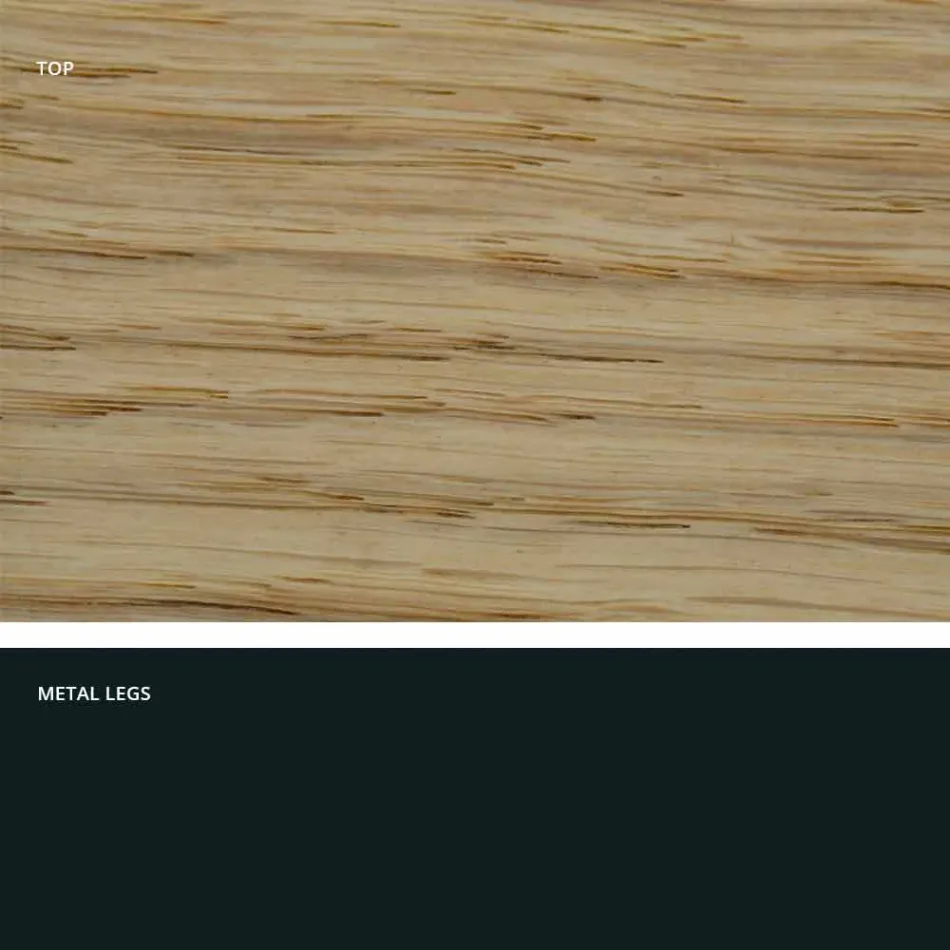 Kitchen table in solid wood and metal made in Italy, Flora Viadurini