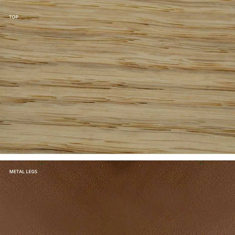 Kitchen table in solid wood and metal made in Italy, Flora Viadurini