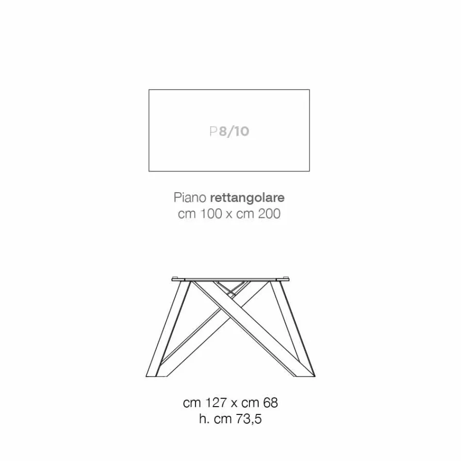 Kitchen table in MDF and metal made in Italy, Wilmer Viadurini
