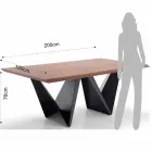 Modern Design Kitchen Table in MDF and Metal, Helene Viadurini
