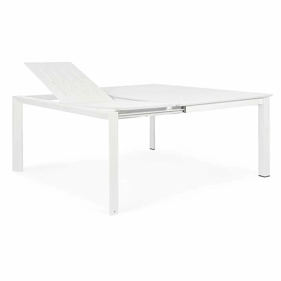 Extendable Outdoor Table Up to 160 cm in Aluminium Homemotion - Andries Viadurini