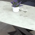 Outdoor Table with Aluminium Base and 12mm Laminated HPL Top - Zefiro Viadurini