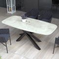 Outdoor Table with Aluminium Base and 12mm Laminated HPL Top - Zefiro