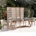 Outdoor Table with Wooden Base and Orobico Luxe Ceramic Top - Infinity