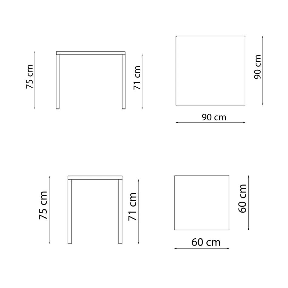 Outdoor Table with Galvanized Steel Structure Made in Italy - Azul Viadurini