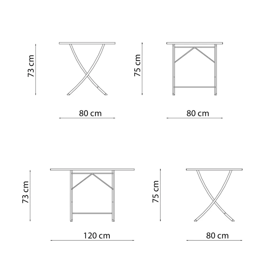 Galvanized Steel Outdoor Table Made in Italy - Blair Viadurini