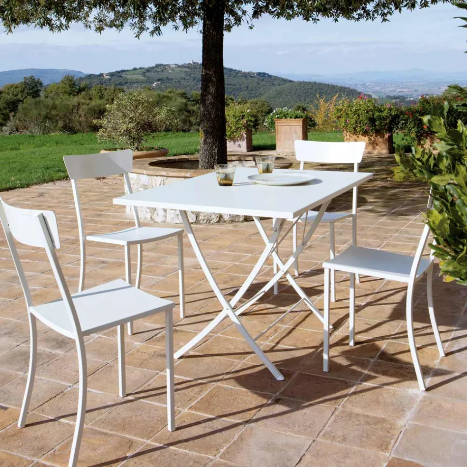 Galvanized Steel Outdoor Table Made in Italy - Blair Viadurini