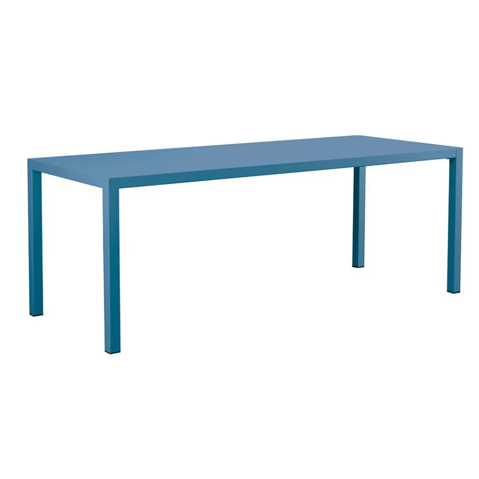 Rectangular Galvanized Steel Outdoor Table Made in Italy - Azul Viadurini