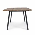 Outdoor Table in Acacia Wood with Legs in Painted Steel - Sheldon Viadurini