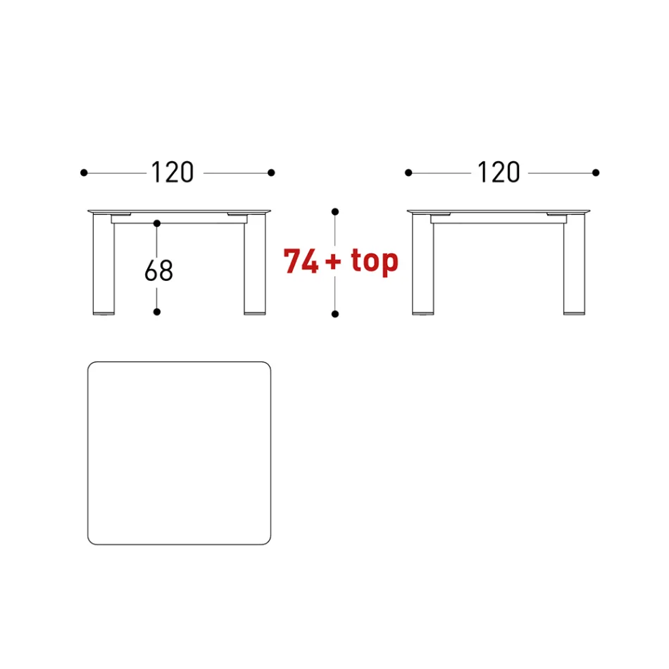 Outdoor Table Hpl Top or Ceramic Made in Italy - Plinto by Varaschin Viadurini