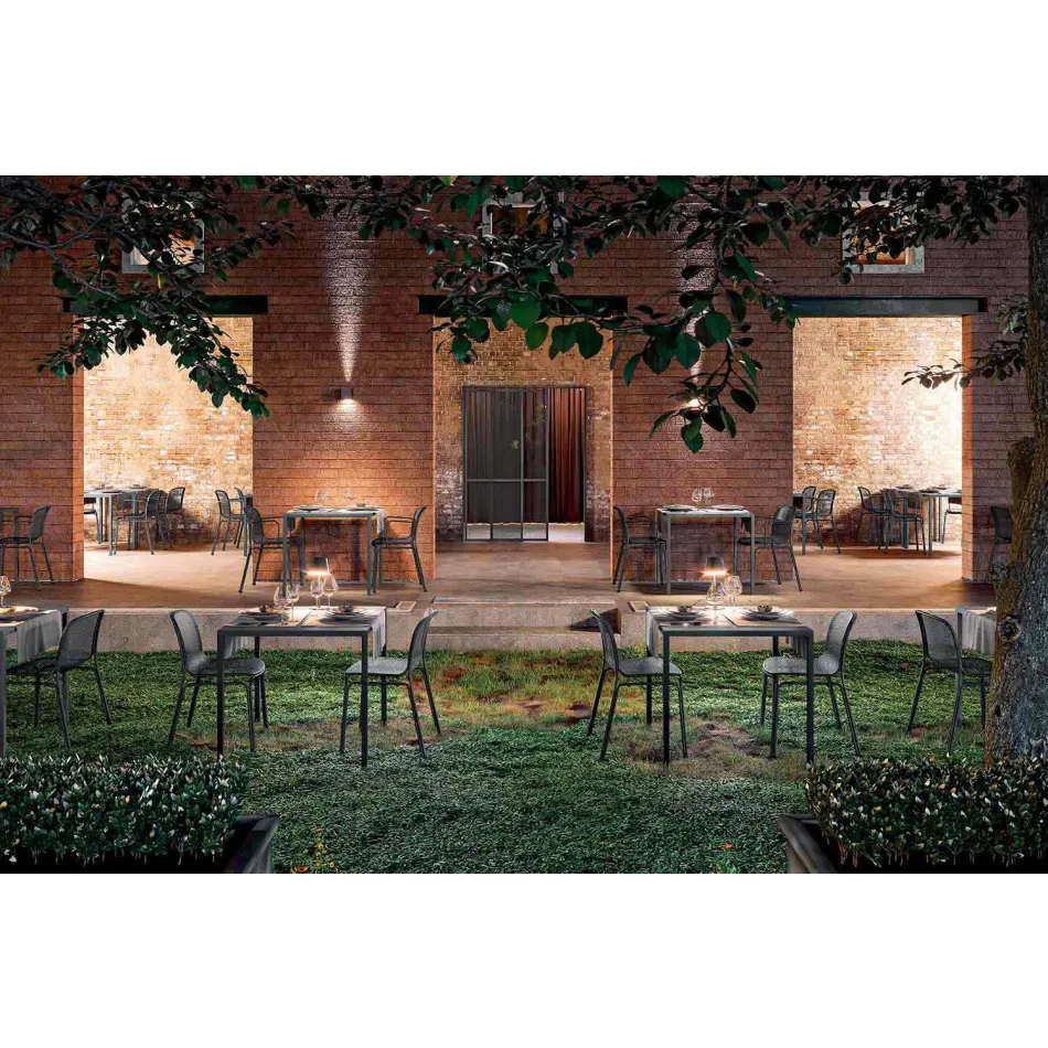 Square Outdoor Table Made in Italy - Benedict Viadurini