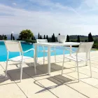 Self-Levelling Rectangular Metal Outdoor Table Made in Italy - Binda Viadurini