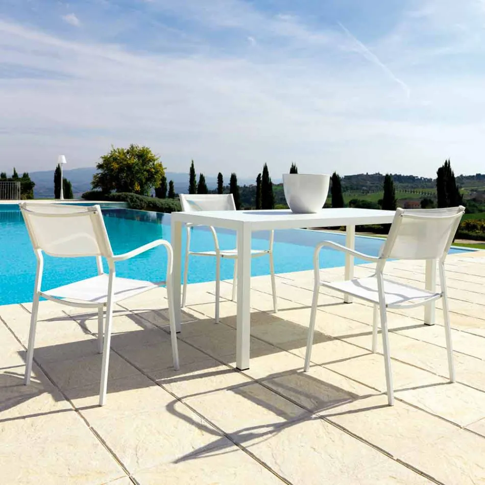 Self-Levelling Rectangular Metal Outdoor Table Made in Italy - Binda Viadurini