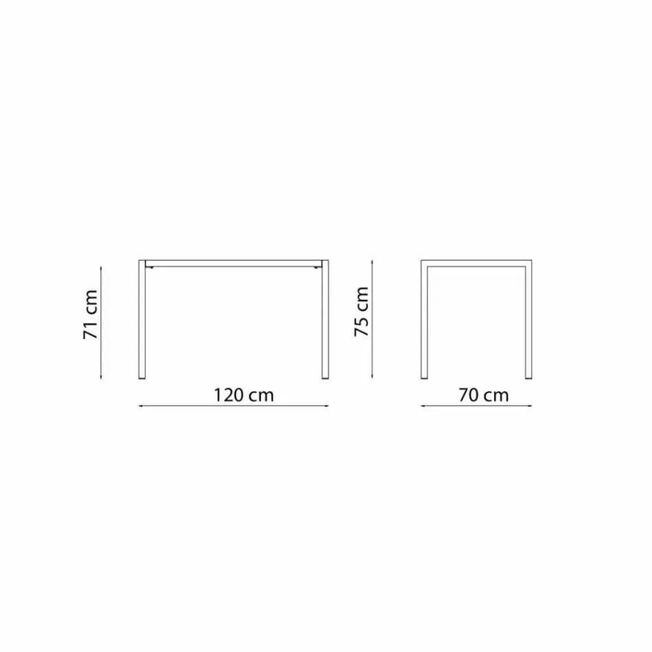 Self-Levelling Rectangular Metal Outdoor Table Made in Italy - Binda Viadurini