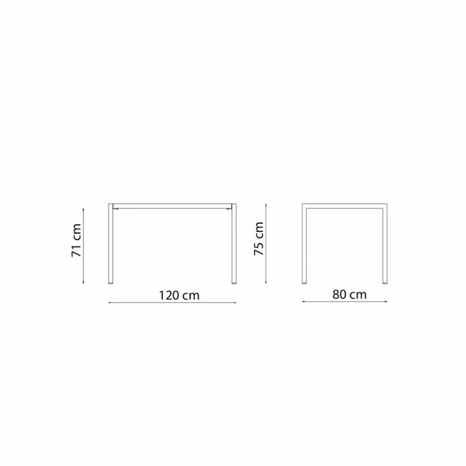 Self-Levelling Rectangular Metal Outdoor Table Made in Italy - Binda Viadurini