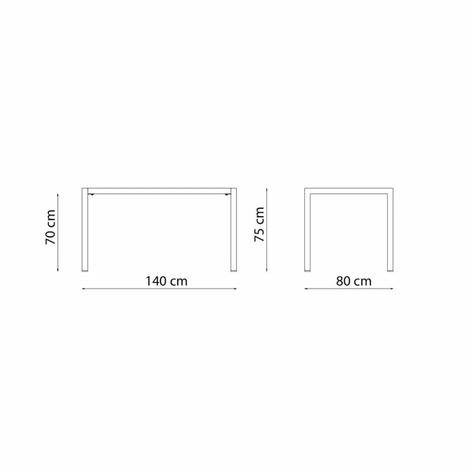 Self-Levelling Rectangular Metal Outdoor Table Made in Italy - Binda Viadurini