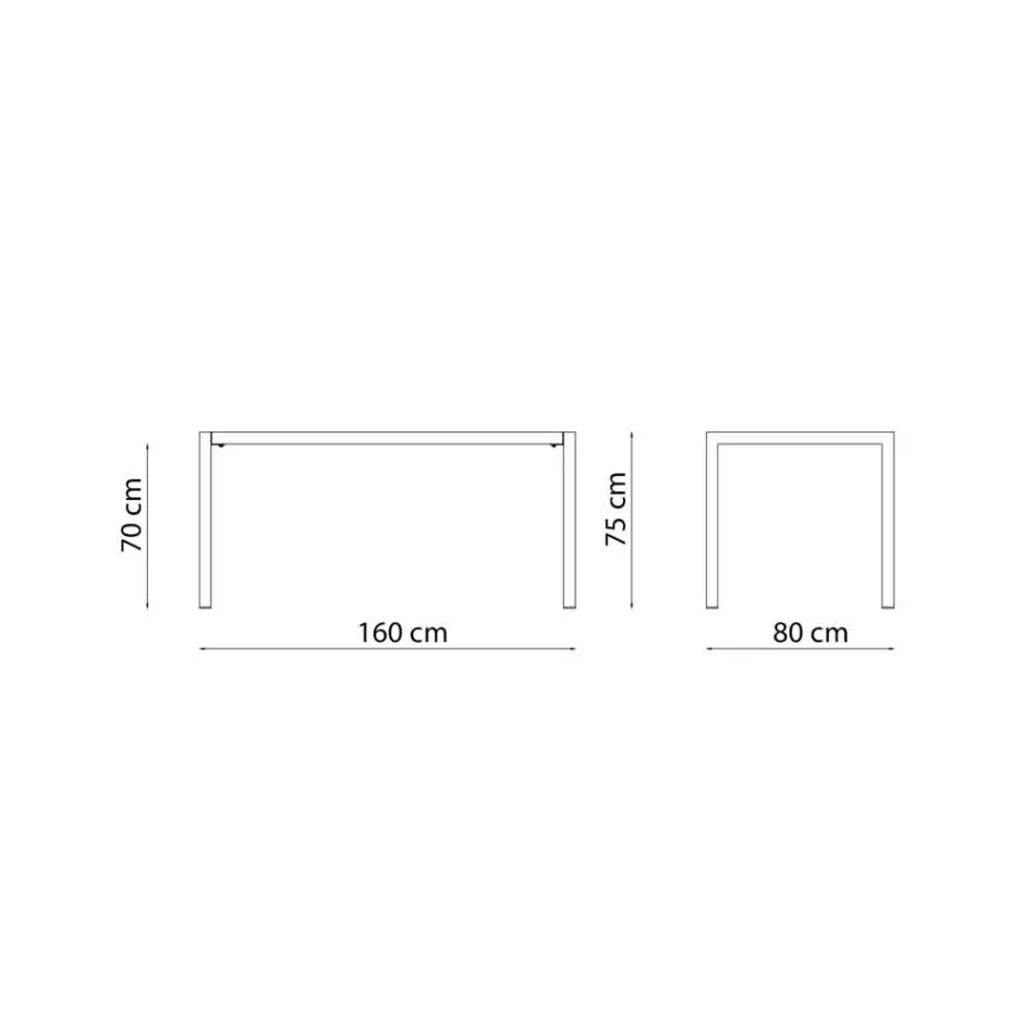 Self-Levelling Rectangular Metal Outdoor Table Made in Italy - Binda Viadurini