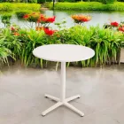 Round Outdoor Table Diameter 75 cm in Beige Aluminium - Brisea Viadurini