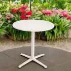 Round Outdoor Table Diameter 75 cm in Beige Aluminium - Brisea Viadurini