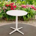 Round Outdoor Table Diameter 75 cm in Beige Aluminium - Brisea