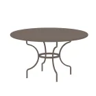 Round Outdoor Table in Galvanized Steel Made in Italy - Sibo Viadurini
