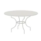 Round Outdoor Table in Galvanized Steel Made in Italy - Sibo Viadurini