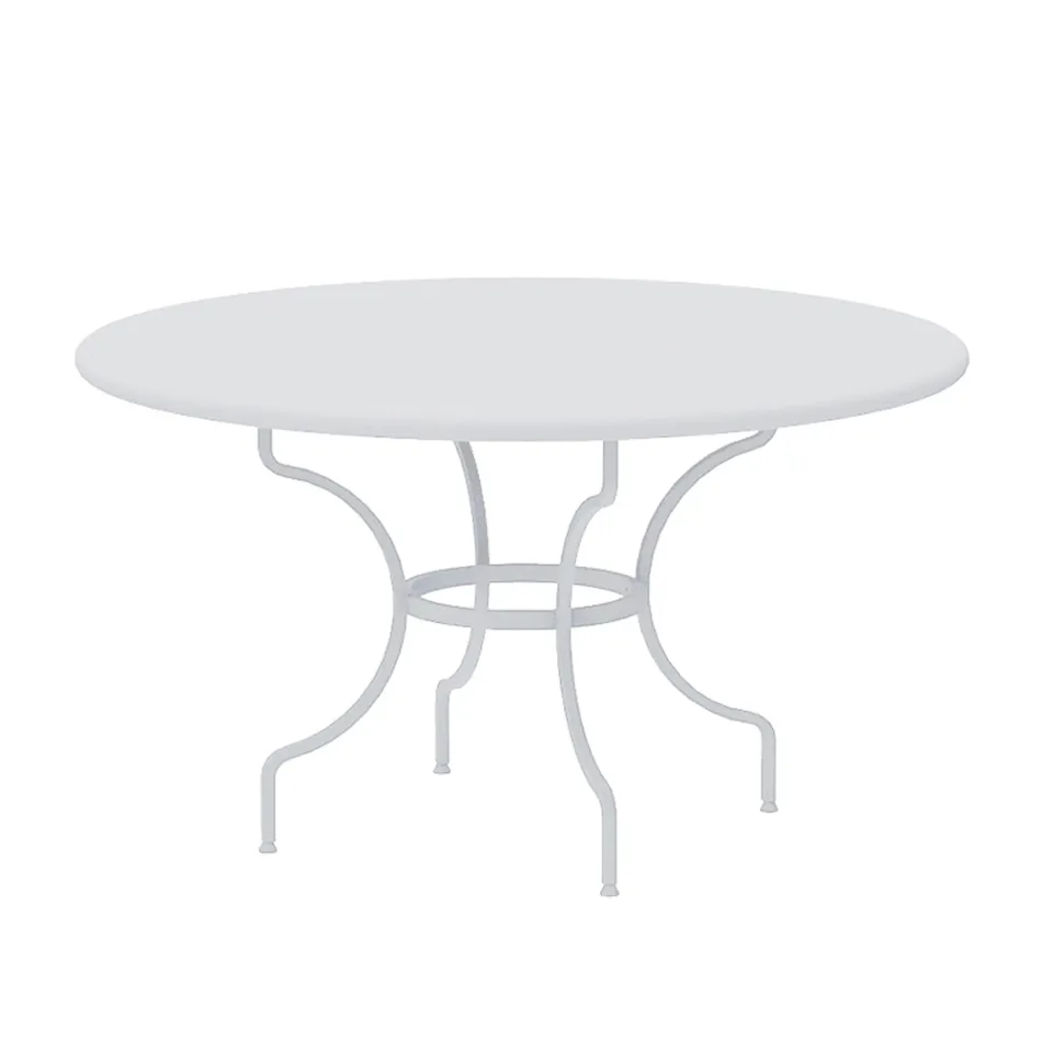 Round Outdoor Table in Galvanized Steel Made in Italy - Sibo Viadurini