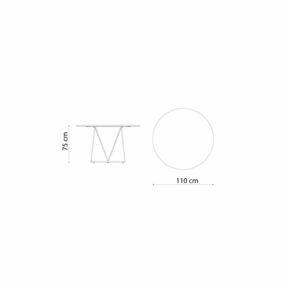 Round Modern Outdoor Table in Painted Metal Made in Italy - Ibra Viadurini