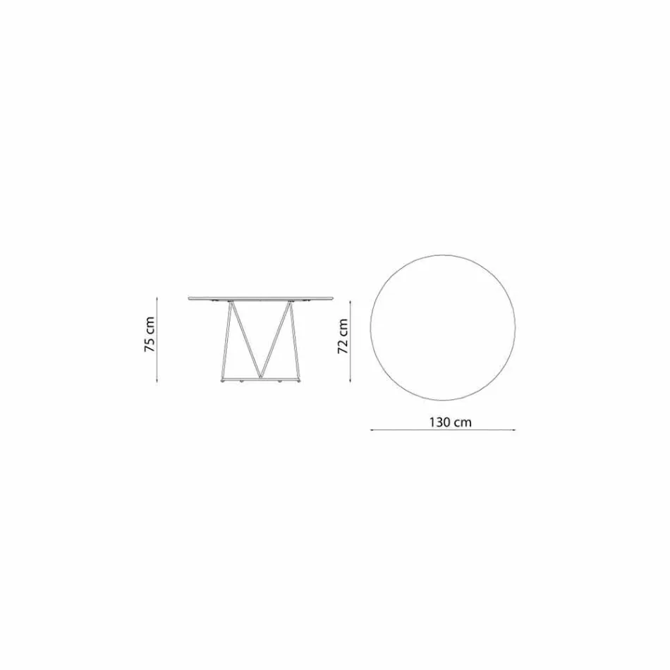 Round Modern Outdoor Table in Painted Metal Made in Italy - Ibra Viadurini