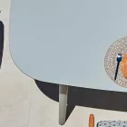 Varaschin Ellisse design outdoor table in colored aluminium Viadurini