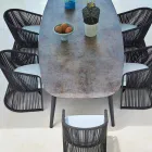 Varaschin Ellisse design outdoor table in colored aluminium Viadurini