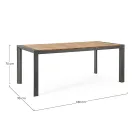 Garden Table 180x90 cm with Aluminium Base and Teak Top - Mean Viadurini