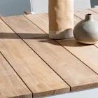 Garden Table 180x90 cm with Aluminium Base and Teak Top - Mean Viadurini