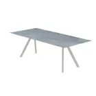 Garden Table Base in Galvanized Steel with HPL Top Made in Italy - Brienne Viadurini