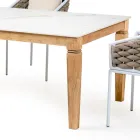 Garden Table with 4 Chairs in Aluminium and Weaving - Artes Viadurini