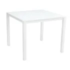 Garden Table with Painted Aluminium Structure and Glass Top - Salim Viadurini