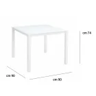 Garden Table with Painted Aluminium Structure and Glass Top - Salim Viadurini